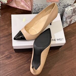 Nine West Beige and Black Heels